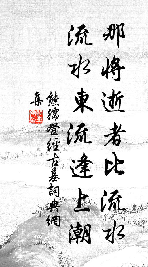 熊孺登那将逝者比流水,流水东流逢上潮书法作品欣赏