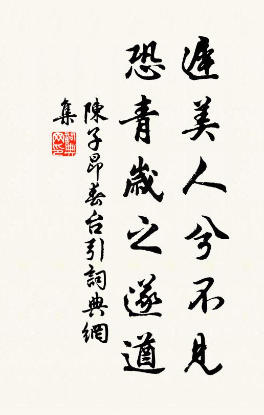 陈子昂迟美人兮不见，恐青岁之遂遒书法作品欣赏
