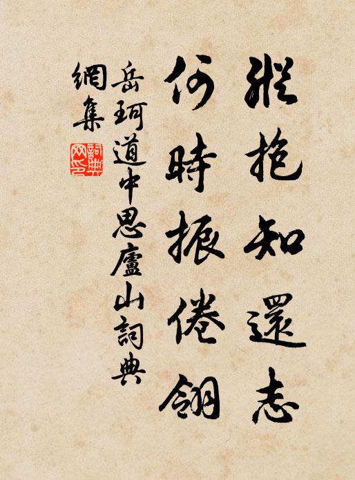 岳珂纵抱知还志，何时振倦翎书法作品欣赏
