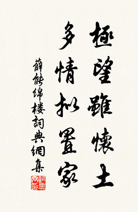 薛能极望虽怀土，多情拟置家书法作品欣赏