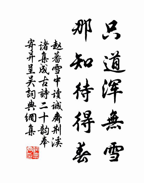 赵蕃只道浑无雪，那知待得春书法作品欣赏