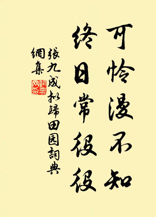 张九成可怜漫不知，终日常役役书法作品欣赏