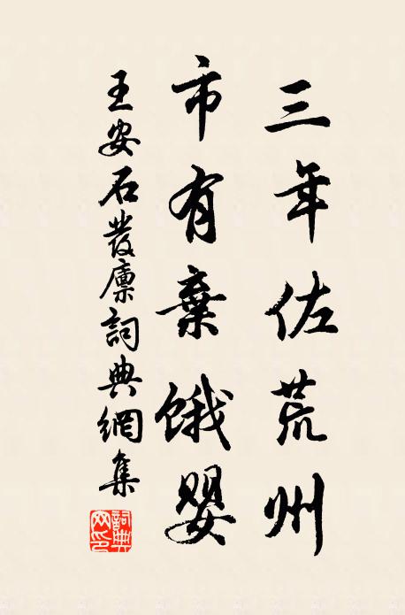 王安石三年佐荒州，市有弃饿婴书法作品欣赏