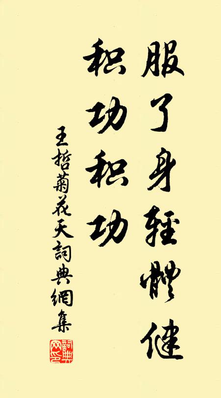王哲服了身轻体健，积功积功书法作品欣赏