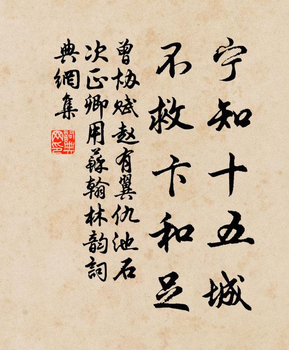 曾协宁知十五城，不救卞和足书法作品欣赏