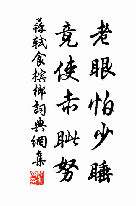 苏轼老眼怕少睡，竟使赤眦努书法作品欣赏