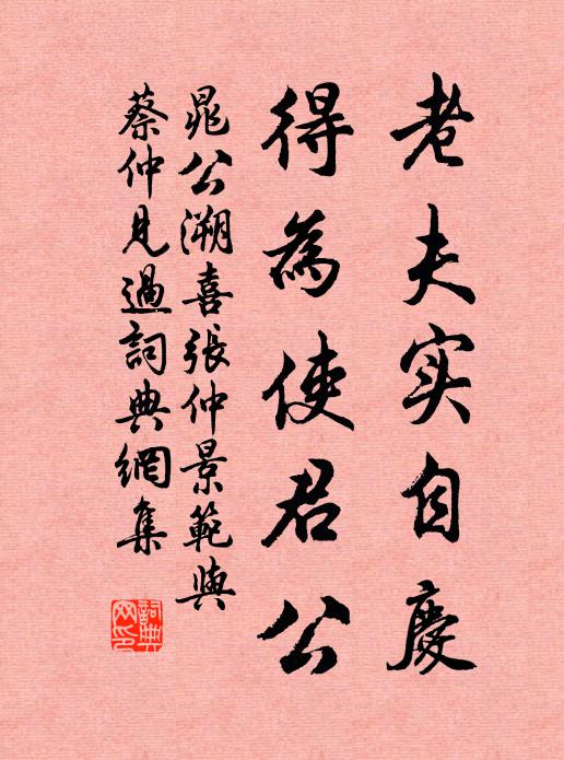 晁公溯老夫实自庆，得为使君公书法作品欣赏