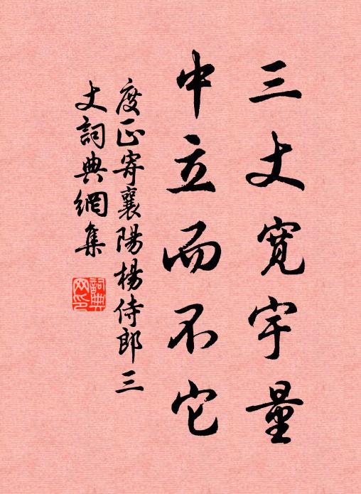 度正三丈宽宇量,中立而不它书法作品欣赏