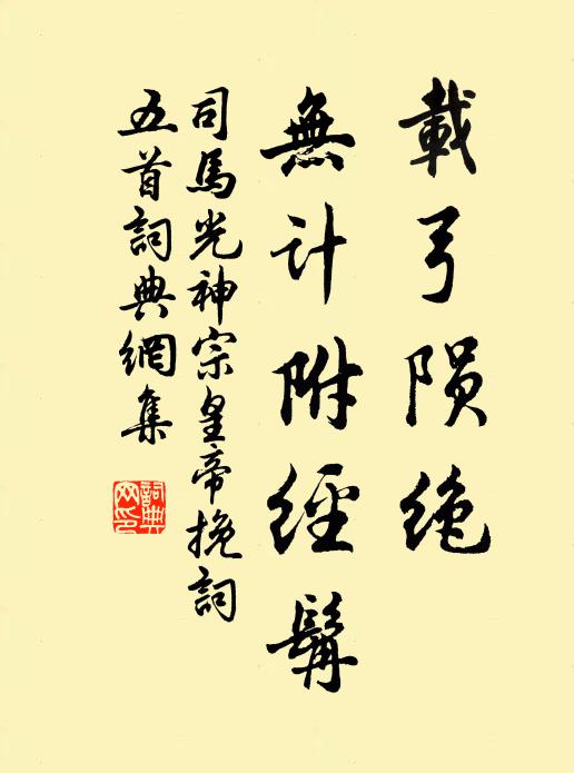 司马光载弓陨绝，无计附经髯书法作品欣赏