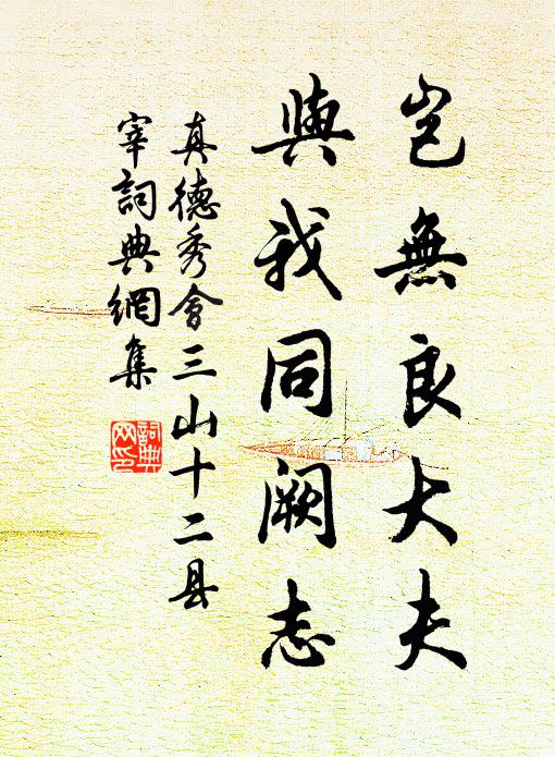 真德秀岂无良大夫，与我同阙志书法作品欣赏