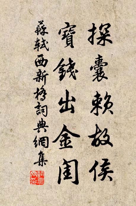 苏轼探囊赖故侯，宝钱出金闺书法作品欣赏