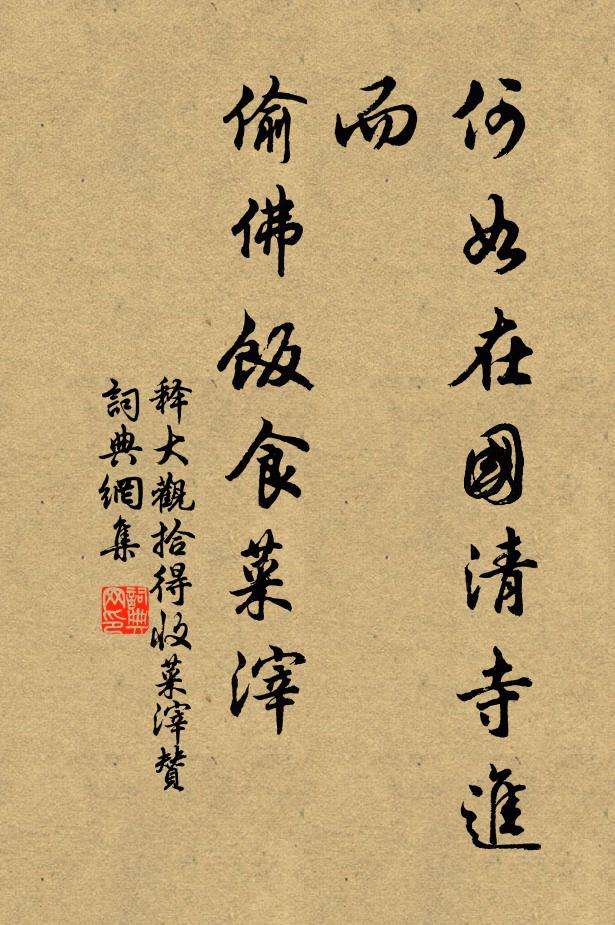 释大观何如在国清寺进而，偷佛饭食菜滓书法作品欣赏