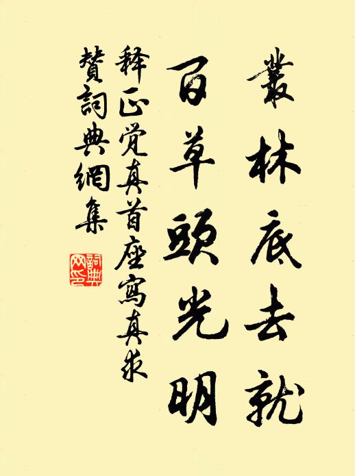 释正觉丛林底去就，百草头光明书法作品欣赏