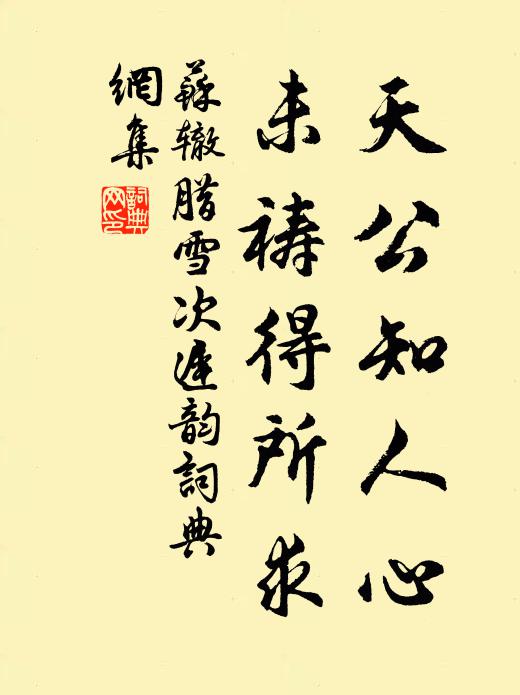 苏辙天公知人心，未祷得所求书法作品欣赏