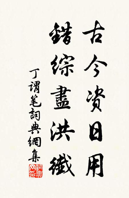 丁谓古今资日用，错综尽洪纤书法作品欣赏