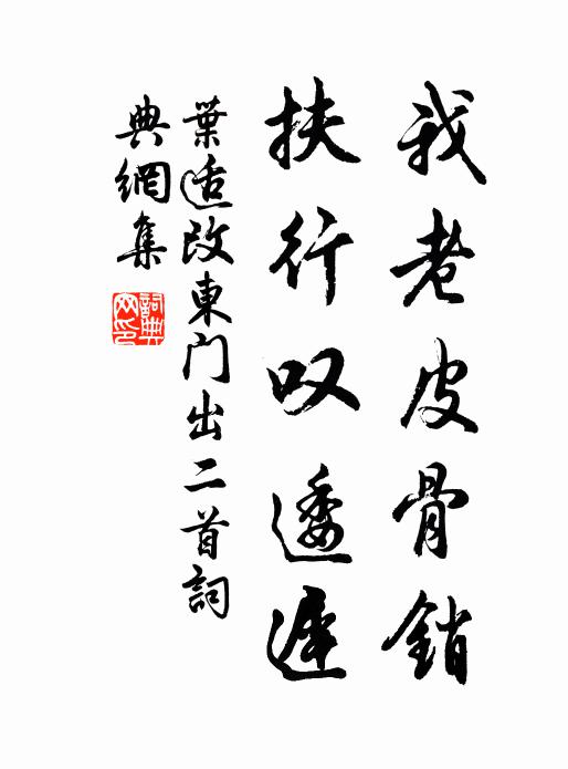 叶适我老皮骨销，扶行叹逶迟书法作品欣赏