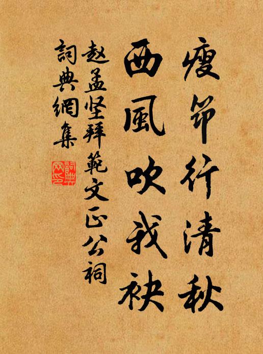 赵孟坚瘦筇行清秋，西风吹我袂书法作品欣赏