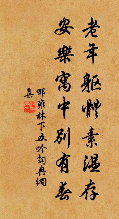 邵雍老年躯体素温存，安乐窝中别有春书法作品欣赏