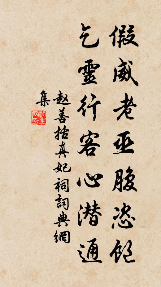 赵善括假威老巫腹恣饱，乞灵行客心潜通书法作品欣赏