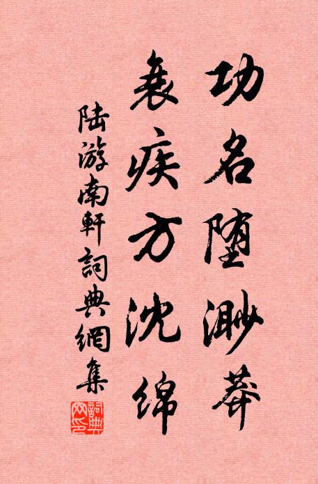 陆游功名堕渺莽，衰疾方沈绵书法作品欣赏