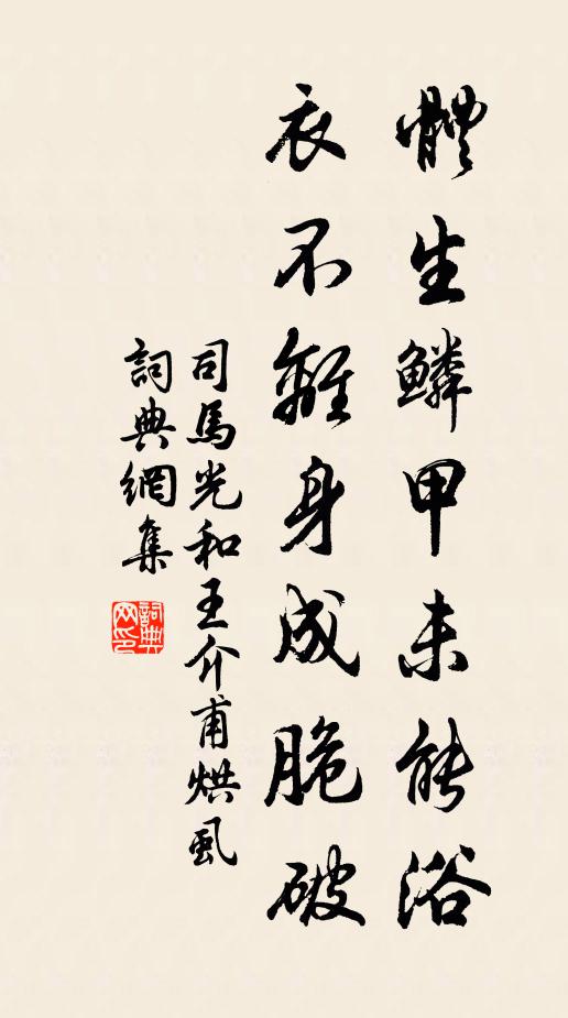 司马光体生鳞甲未能浴，衣不离身成脆破书法作品欣赏