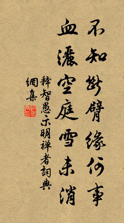 释智愚不知断臂缘何事，血洒空庭雪未消书法作品欣赏