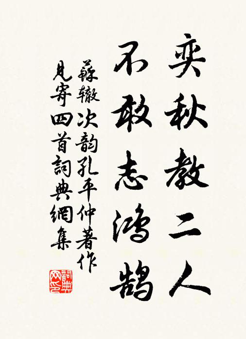 苏辙奕秋教二人，不敢志鸿鹄书法作品欣赏