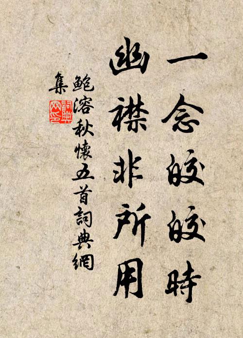 鲍溶一念皎皎时，幽襟非所用书法作品欣赏