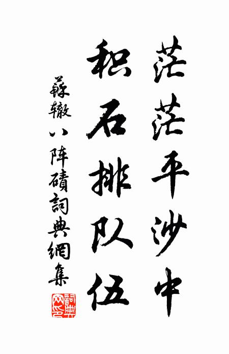 苏辙茫茫平沙中，积石排队伍书法作品欣赏