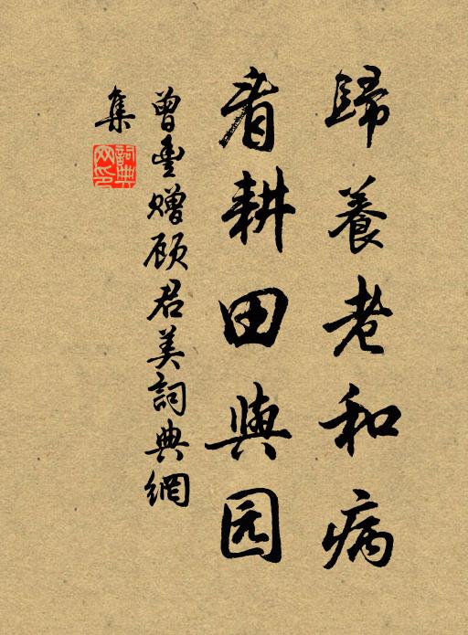 曾丰归养老和病，看耕田与园书法作品欣赏