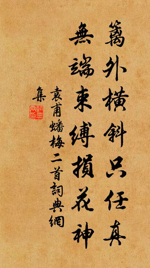 袁甫篱外横斜只任真，无端束缚损花神书法作品欣赏