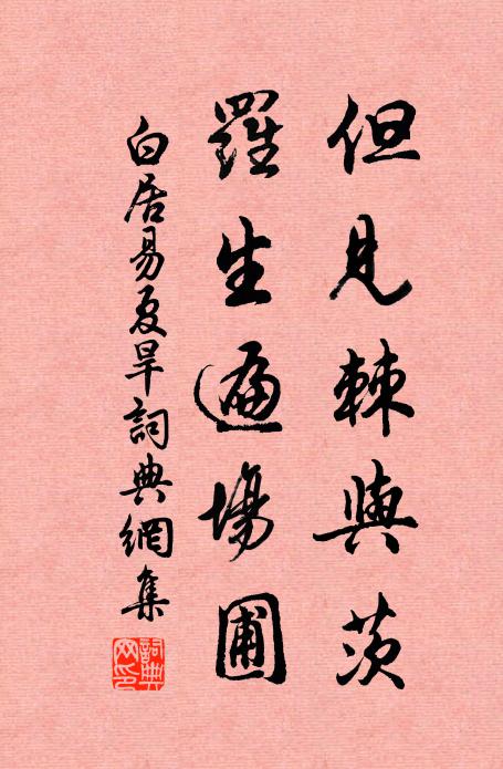 白居易但见棘与茨，罗生遍场圃书法作品欣赏
