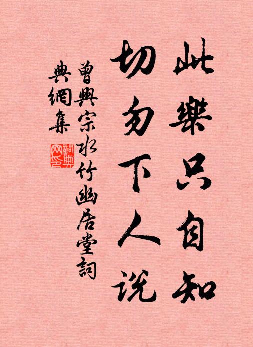 曾兴宗此乐只自知，切勿下人说书法作品欣赏