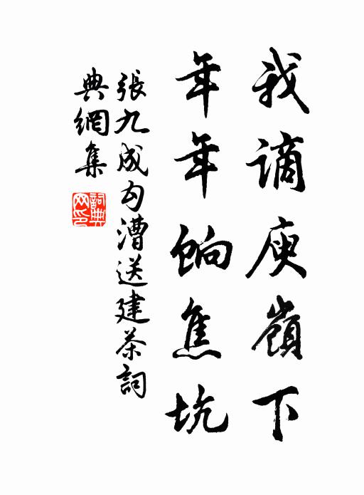 张九成我谪庾岭下，年年饷焦坑书法作品欣赏