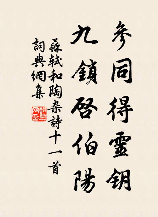 苏轼参同得灵钥，九锁启伯阳书法作品欣赏