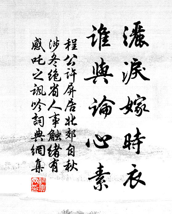 程公许洒泪嫁时衣，谁与论心素书法作品欣赏