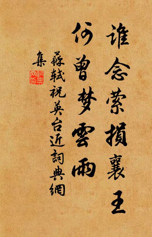 苏轼谁念萦损襄王，何曾梦云雨书法作品欣赏