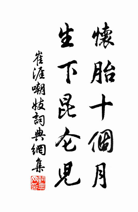 崔涯怀胎十个月，生下昆仑儿书法作品欣赏