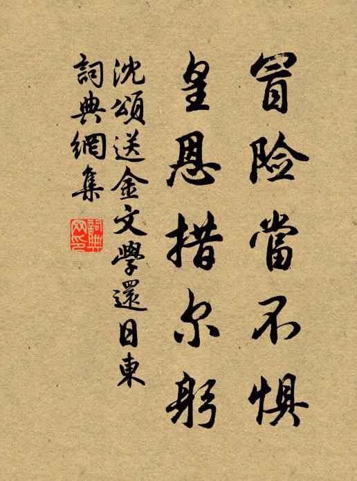 沈颂冒险当不惧，皇恩措尔躬书法作品欣赏