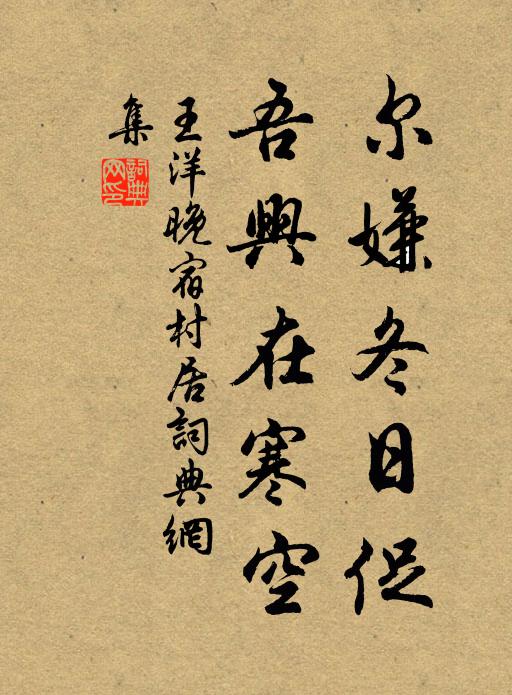 王洋尔嫌冬日促，吾兴在寒空书法作品欣赏