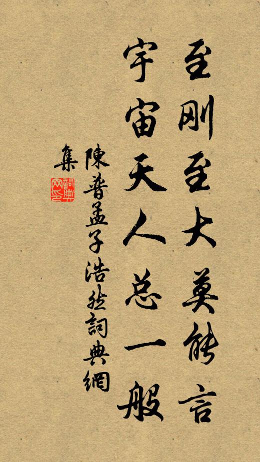 陈普至刚至大莫能言，宇宙天人总一般书法作品欣赏