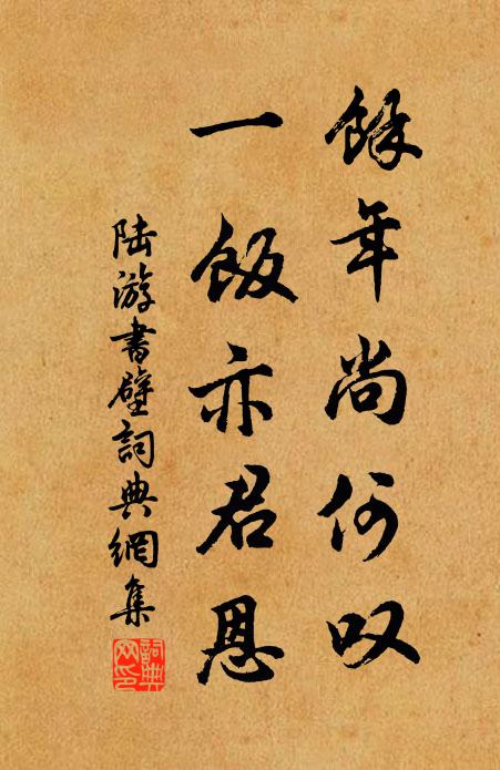 陆游余年尚何叹，一饭亦君恩书法作品欣赏