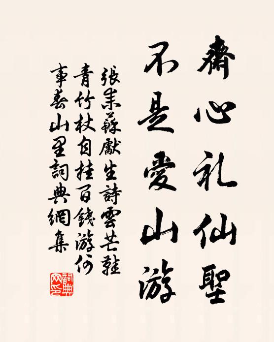 张耒斋心礼仙圣，不是爱山游书法作品欣赏