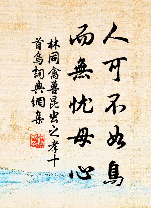 林同人可不如鸟，而无忧母心书法作品欣赏