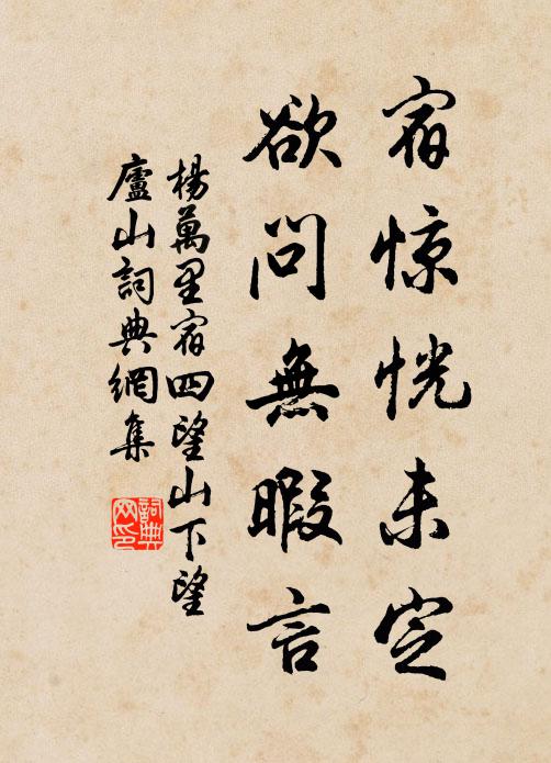 杨万里宿惊恍未定，欲问无暇言书法作品欣赏