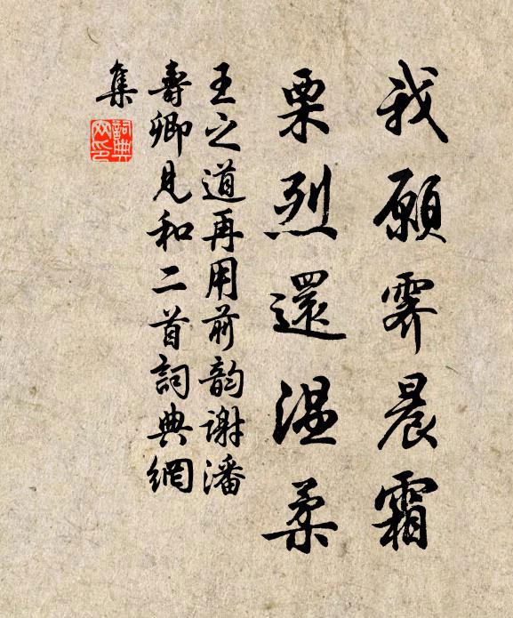 王之道我愿霁晨霜，栗烈还温柔书法作品欣赏