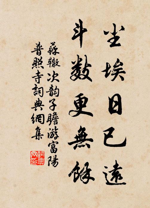 苏辙尘埃日已远，斗数更无余书法作品欣赏