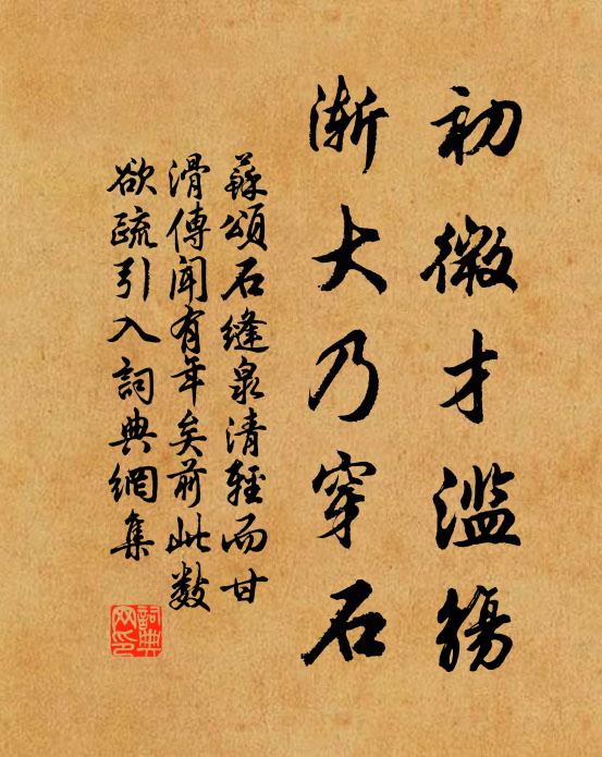 苏颂初微才滥觞,渐大乃穿石书法作品欣赏