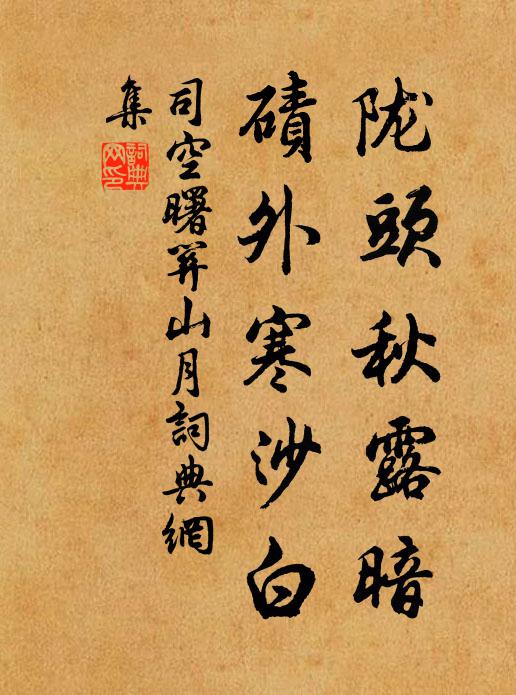 司空曙陇头秋露暗，碛外寒沙白书法作品欣赏