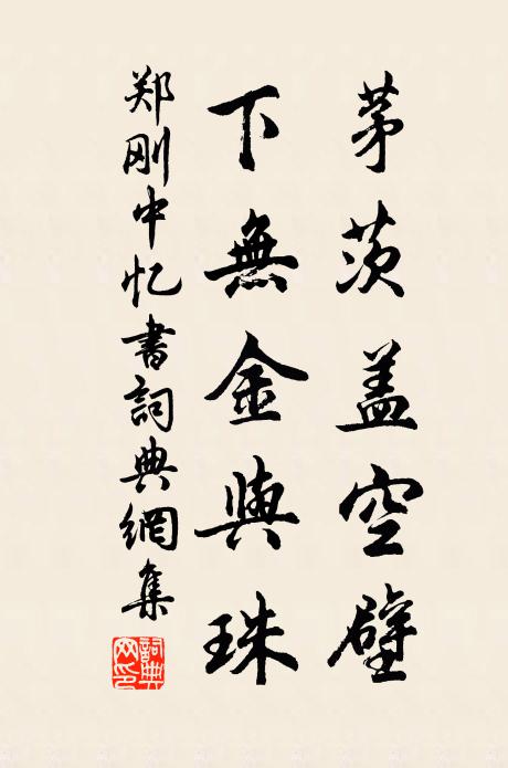 郑刚中茅茨盖空壁，下无金与珠书法作品欣赏